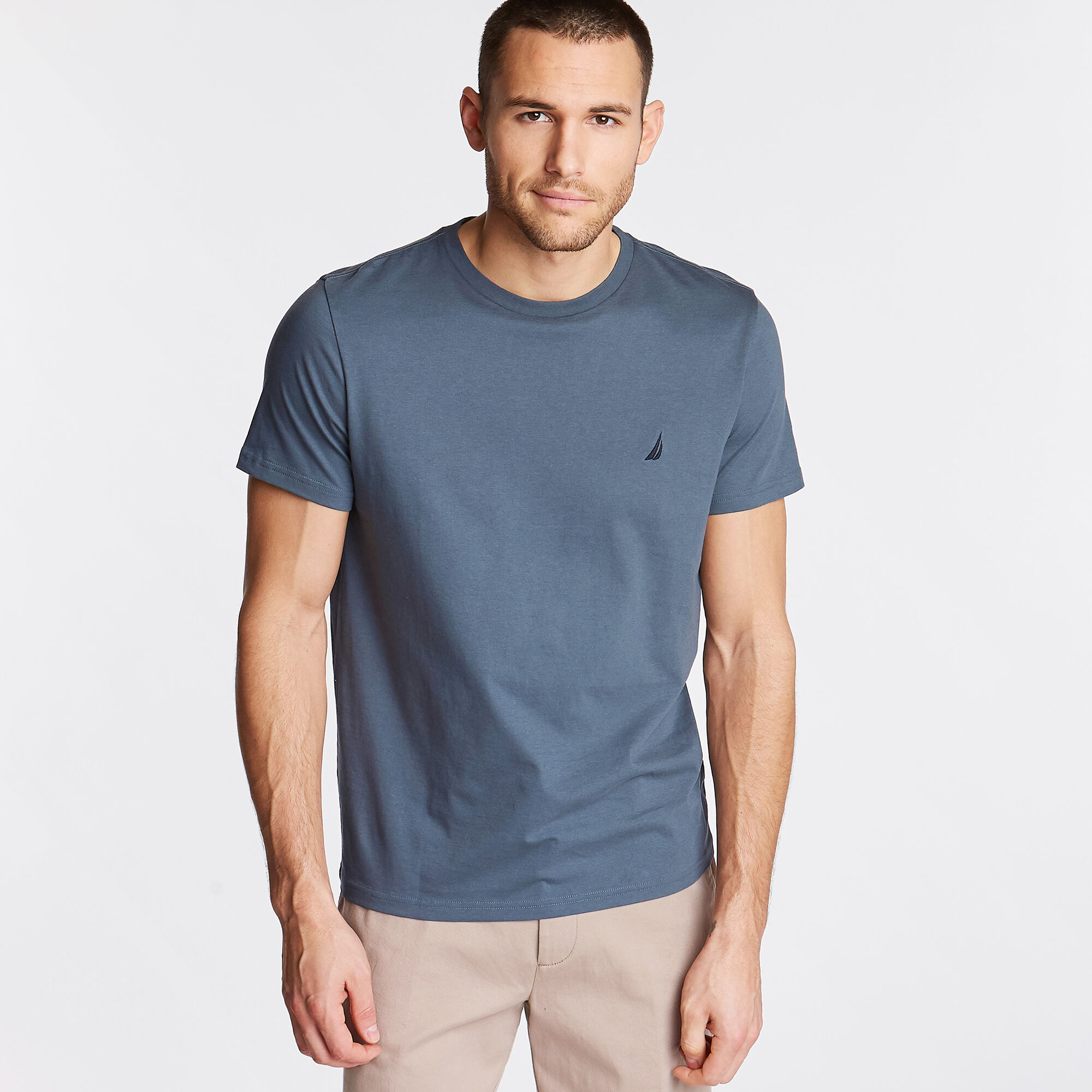 Crewneck Deck T-Shirt,Runway Grey,large