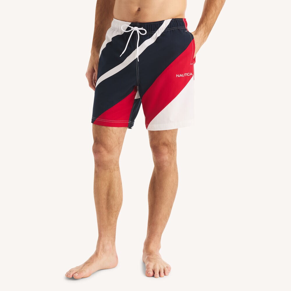 8" Striped Quick-Dry Swim,Nautica Red,large