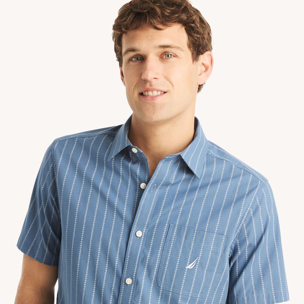 Printed Short-Sleeve Shirt,Nite Sea Heather,large