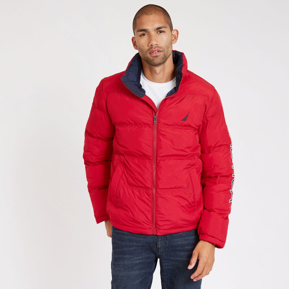 Arctic Puffer Bomber Jacket,Nautica Red,large