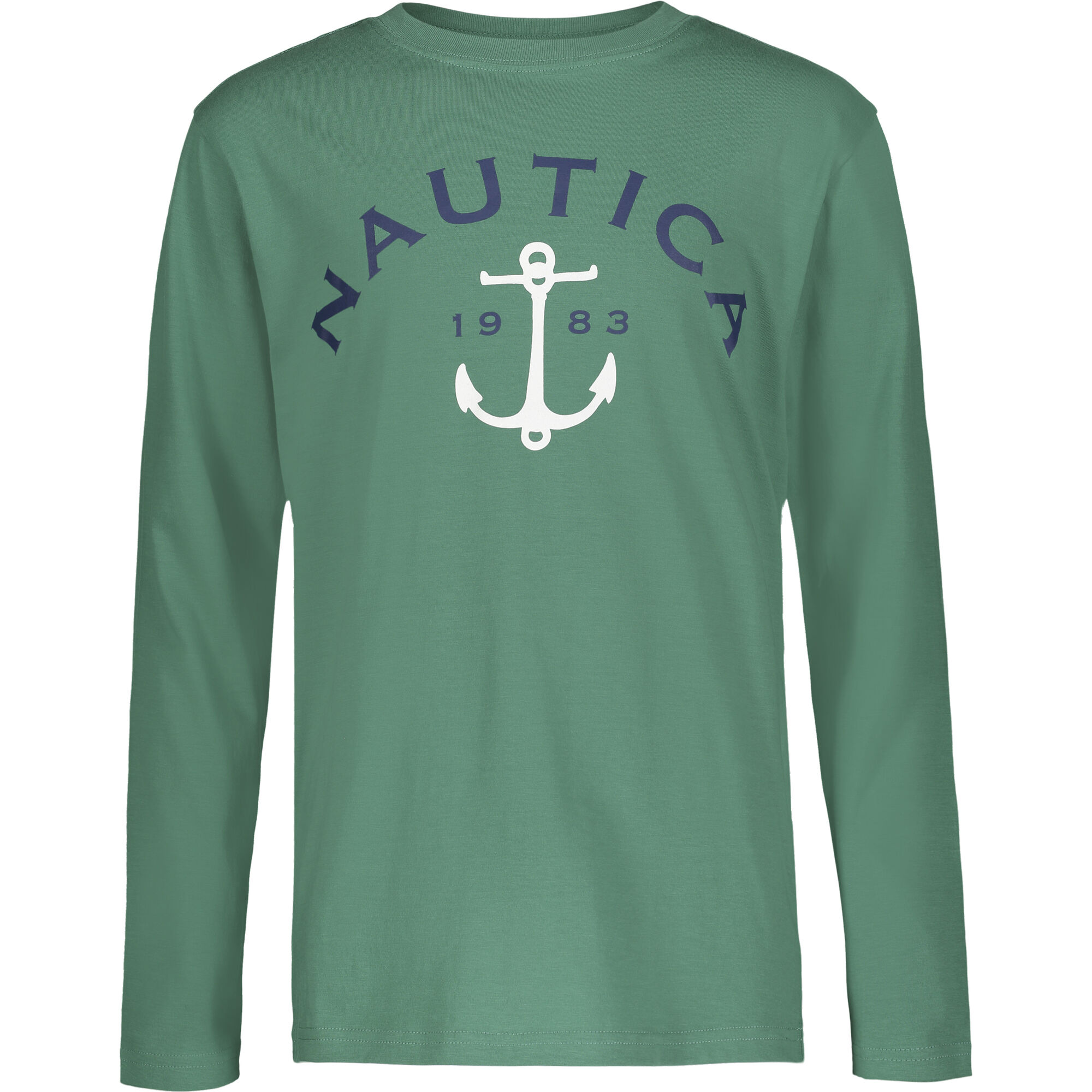 BOYS' ANCHOR GRAPHIC LONG-SLEEVE T-SHIRT (8-20),Juniper Green,large