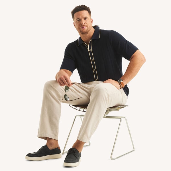 Big & Tall Buttoned Sweater Polo