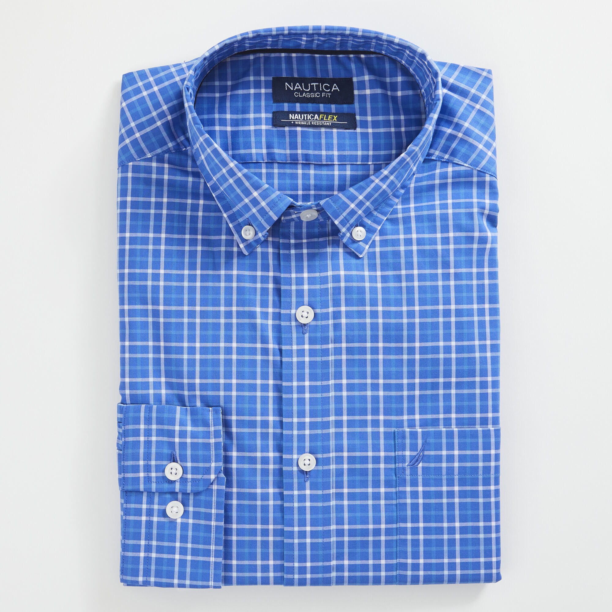 CLASSIC FIT WRINKLE-RESISTANT MINI TATTERSALL SHIRT,Rolling River Wash,large