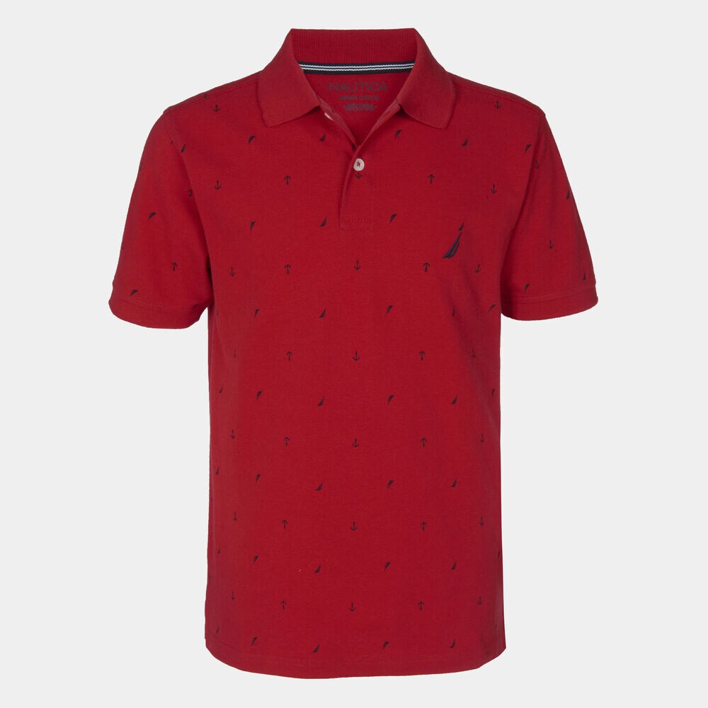 BOYS' BISCAYNE PRINTED POLO (8-20),Melonberry,large