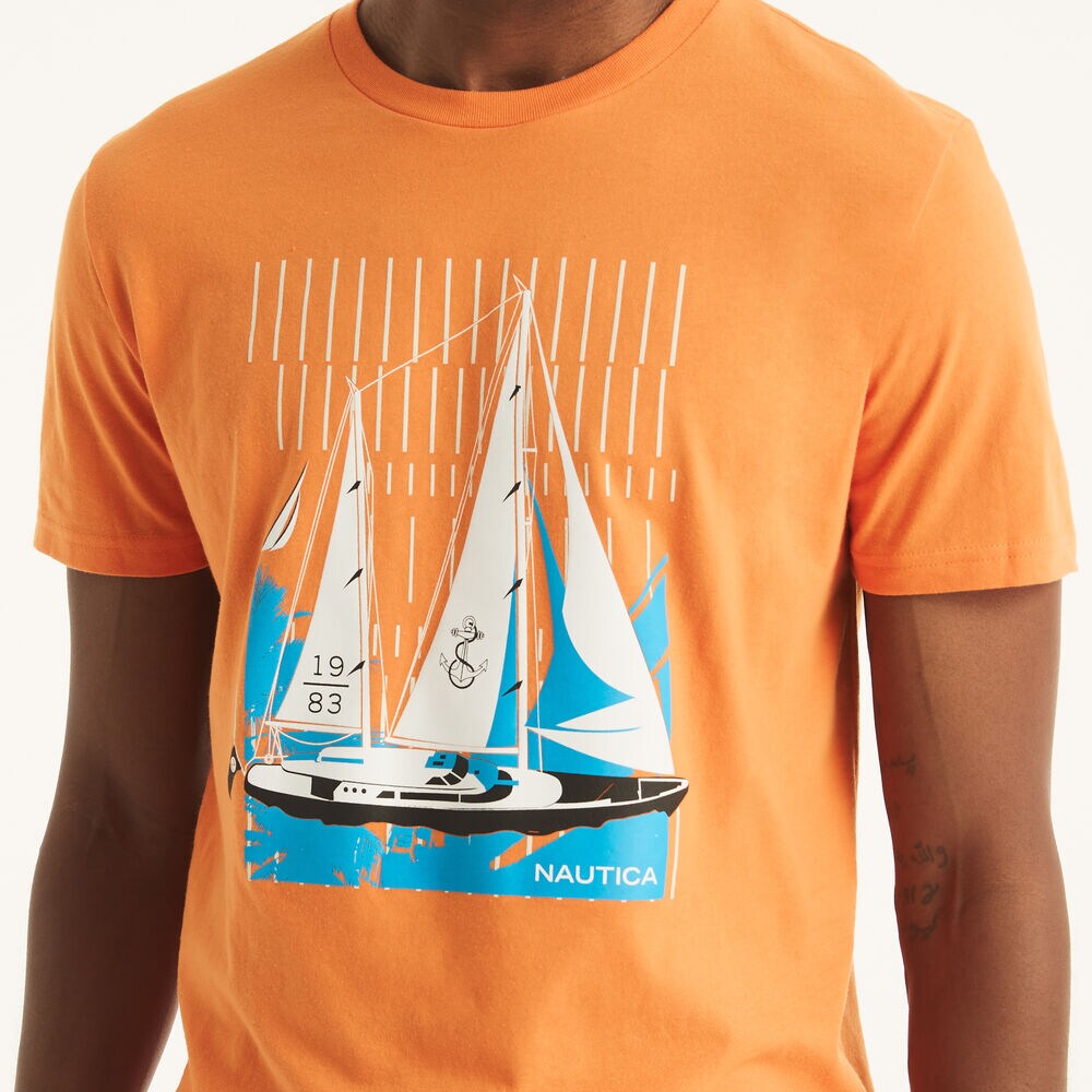 Nautica Sailing Graphic T-Shirt,Shrimp,large