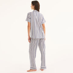 Striped Pajama Pant Set,Pale Khaki,large