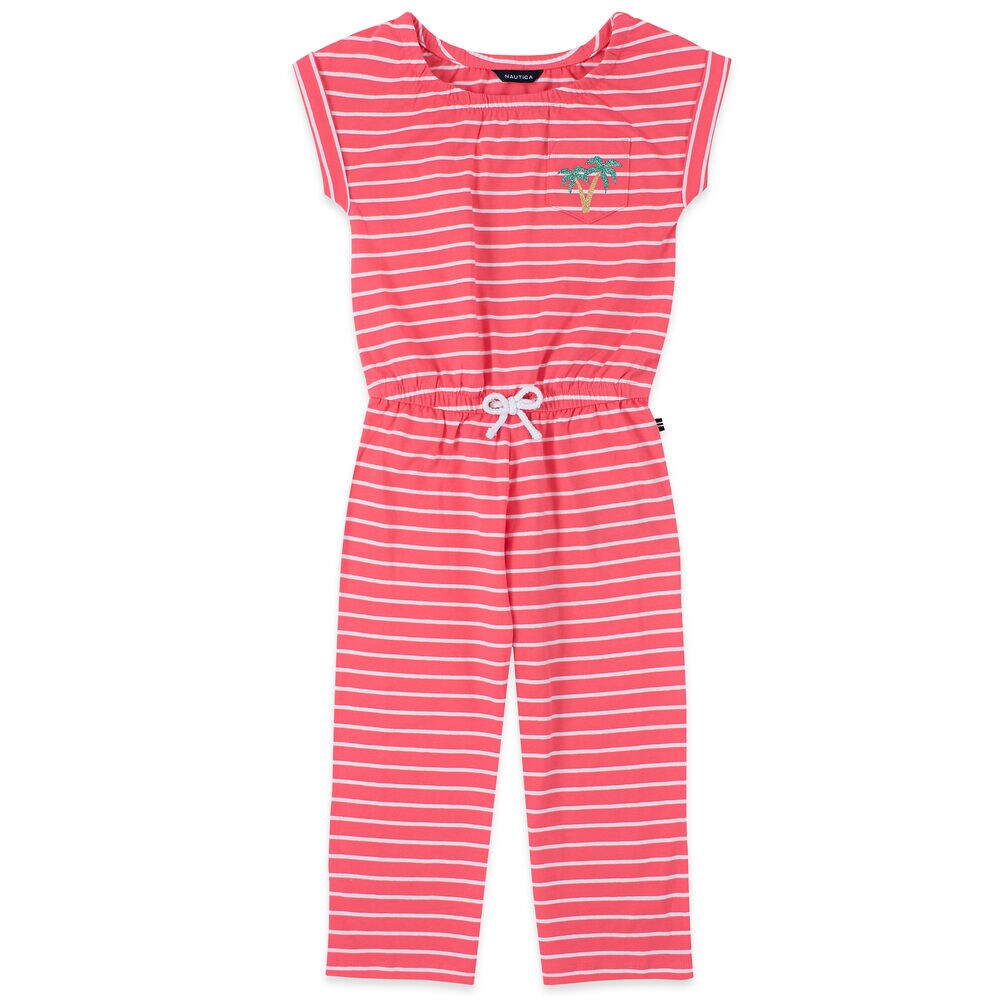 TODDLER GIRLS' STRIPED GLITTER-EMBELLISHED CROPPED JUMPSUIT (2T-4T),Light Pink,large