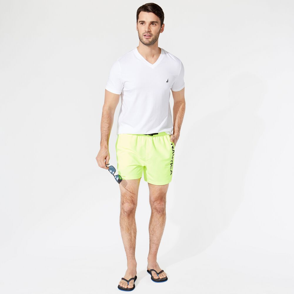 8" BIG & TALL BUCKLE-WAIST SWIM SHORT,Nautica Yellow,large