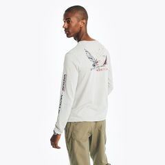 SUSTAINABLY CRAFTED GRAPHIC LONG-SLEEVE T-SHIRT,Grey Heather,large