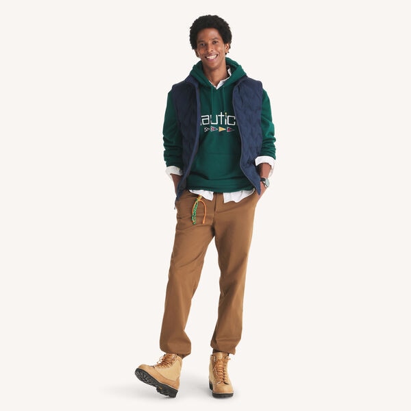 Relaxed Fit Embroidered Fleece Hoodie