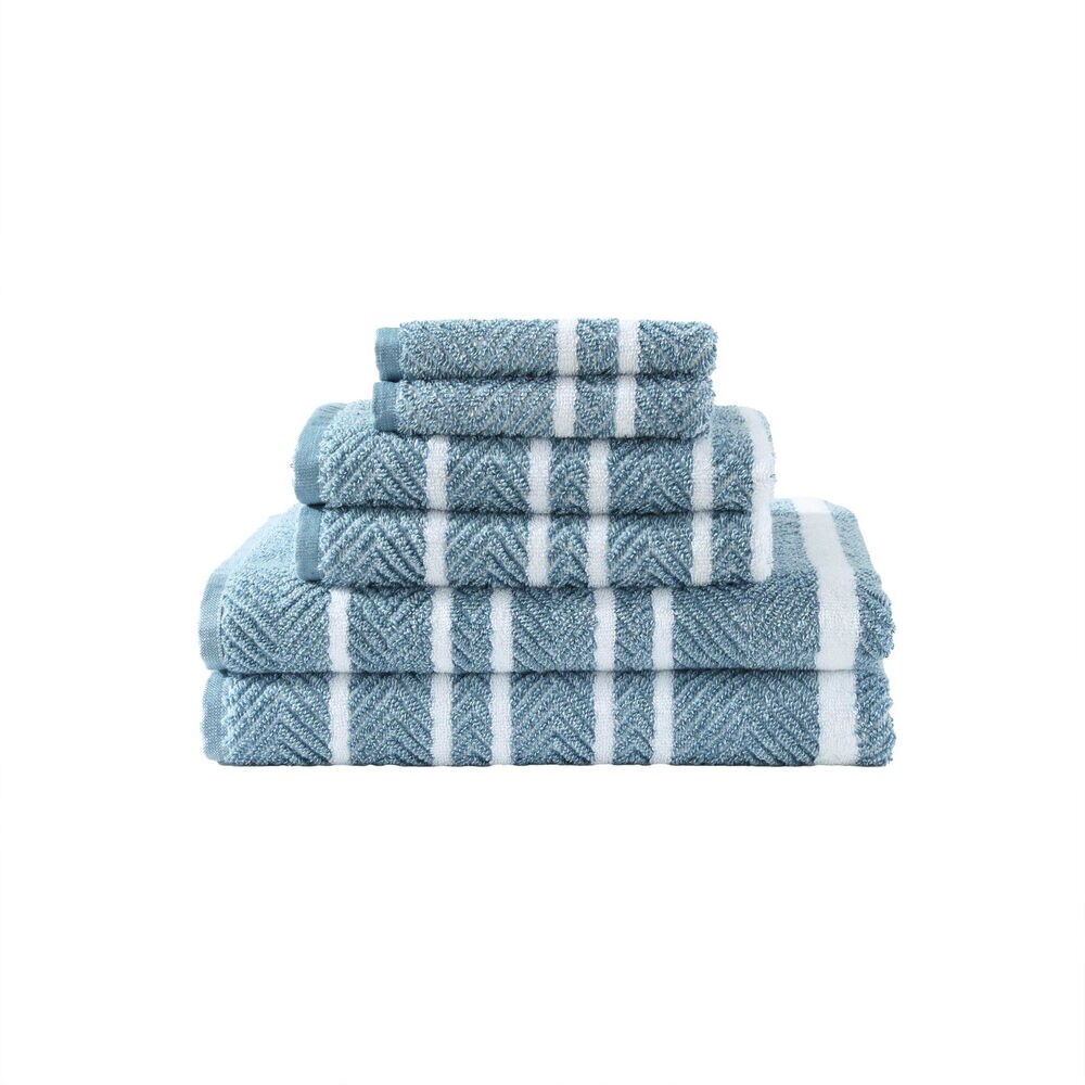 Cruise Along Blue 6-Piece Towel Set,Blue Mirage,large