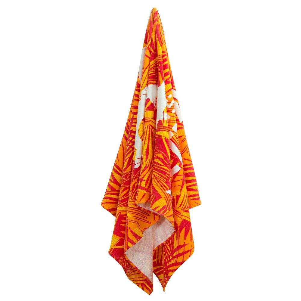 PALM ANCHOR PRINT BEACH TOWEL,Orange,large