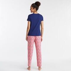 SHORT SLEEVE PAJAMA SET IN HOT PINAPPLE PRINT,Pale Pink,large