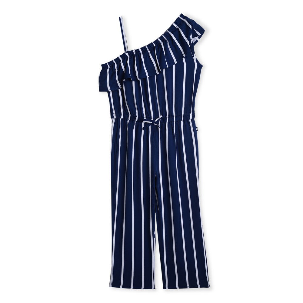 GIRLS' WOVEN JUMPSUIT IN PRINT,Aqua Isle,large