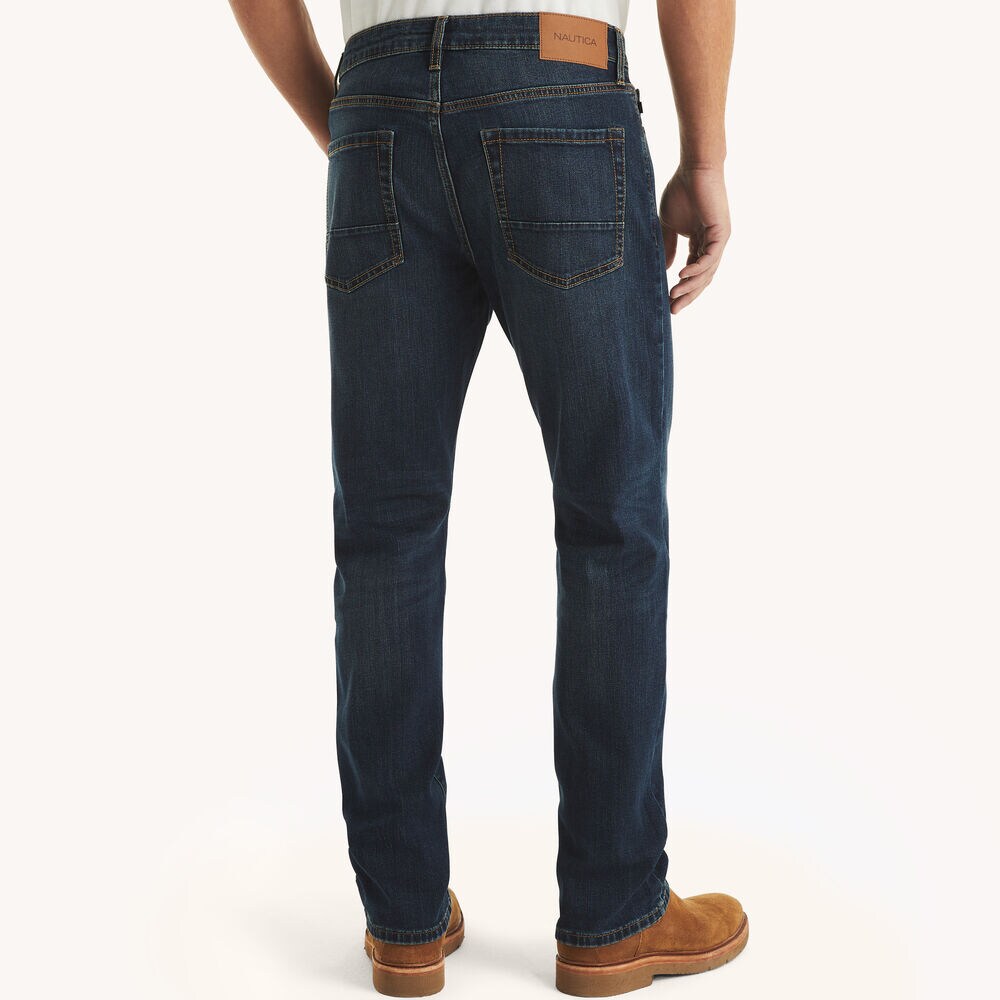 Vintage Straight Stretch Denim,Khaki,large