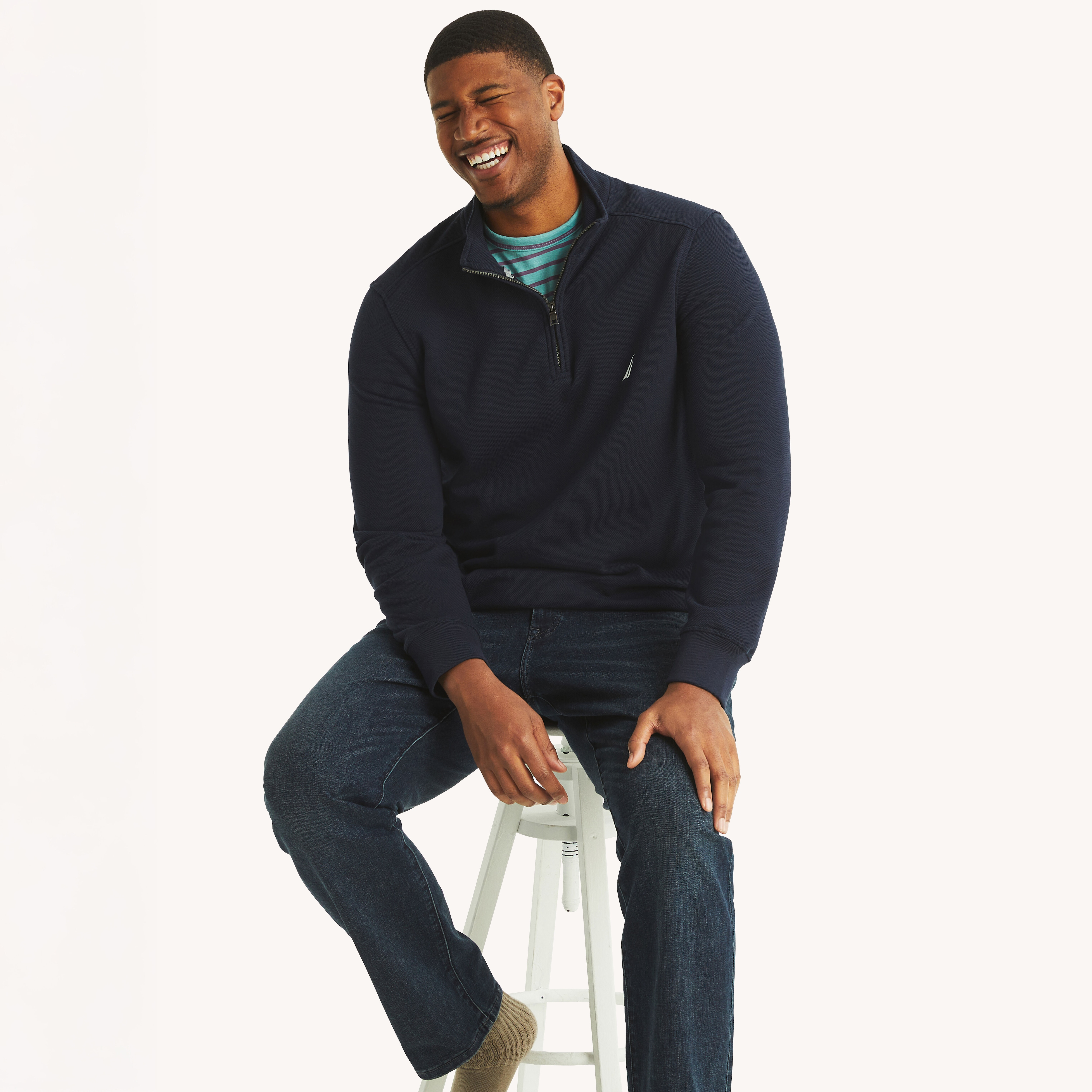 Big & Tall Quarter-Zip Fleece Sweatshirt | Nautica