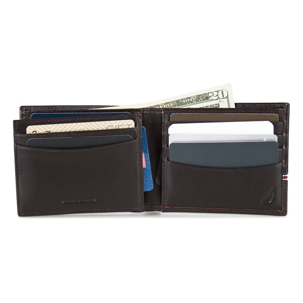 Leather Bifold Wallet,Chocolate,large