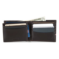 Leather Bifold Wallet,Chocolate,large