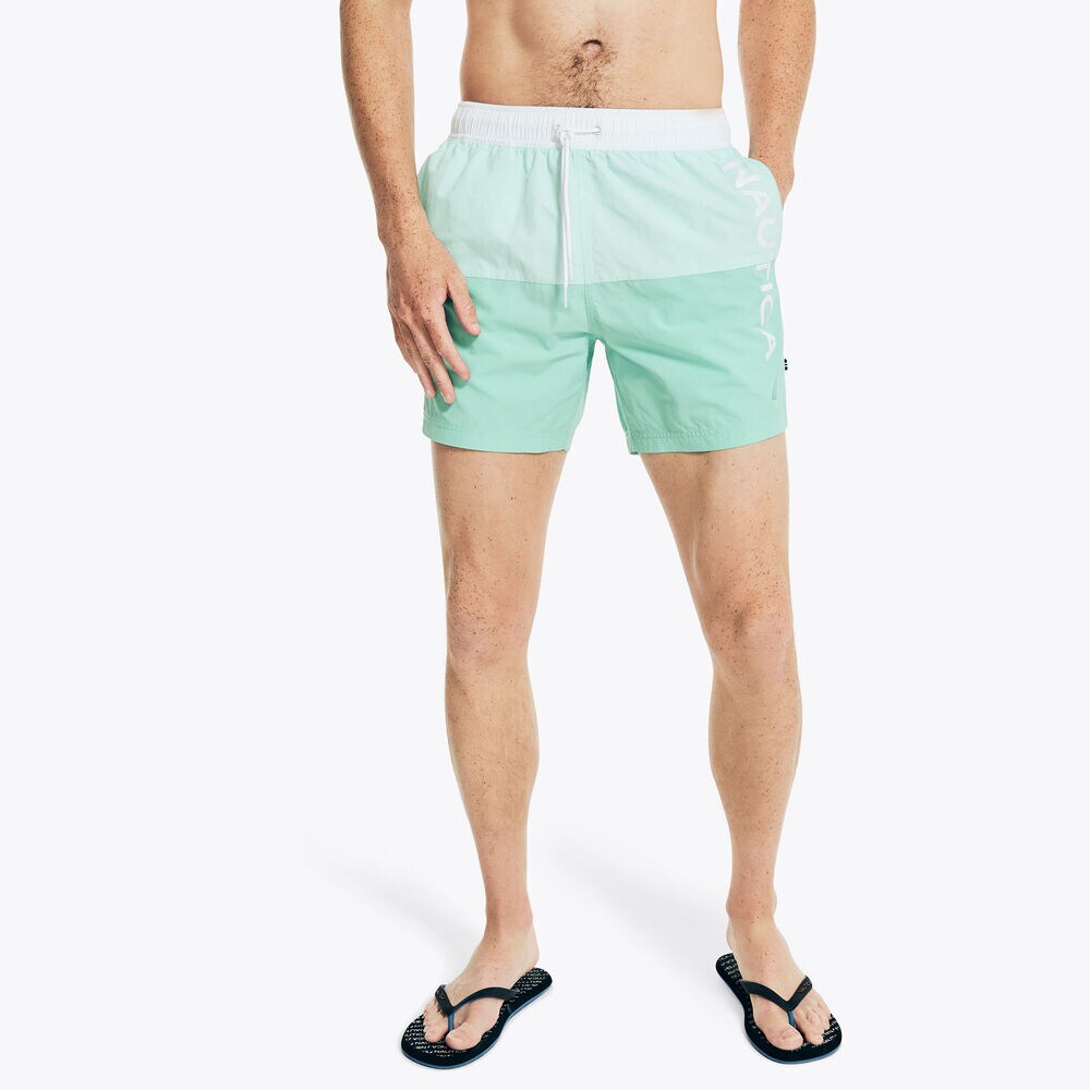 6" LOGO COLORBLOCK QUICK-DRY SWIM,Pool Side Aqua,large