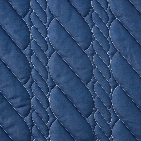 Rope Stitch Blue King Quilt Set