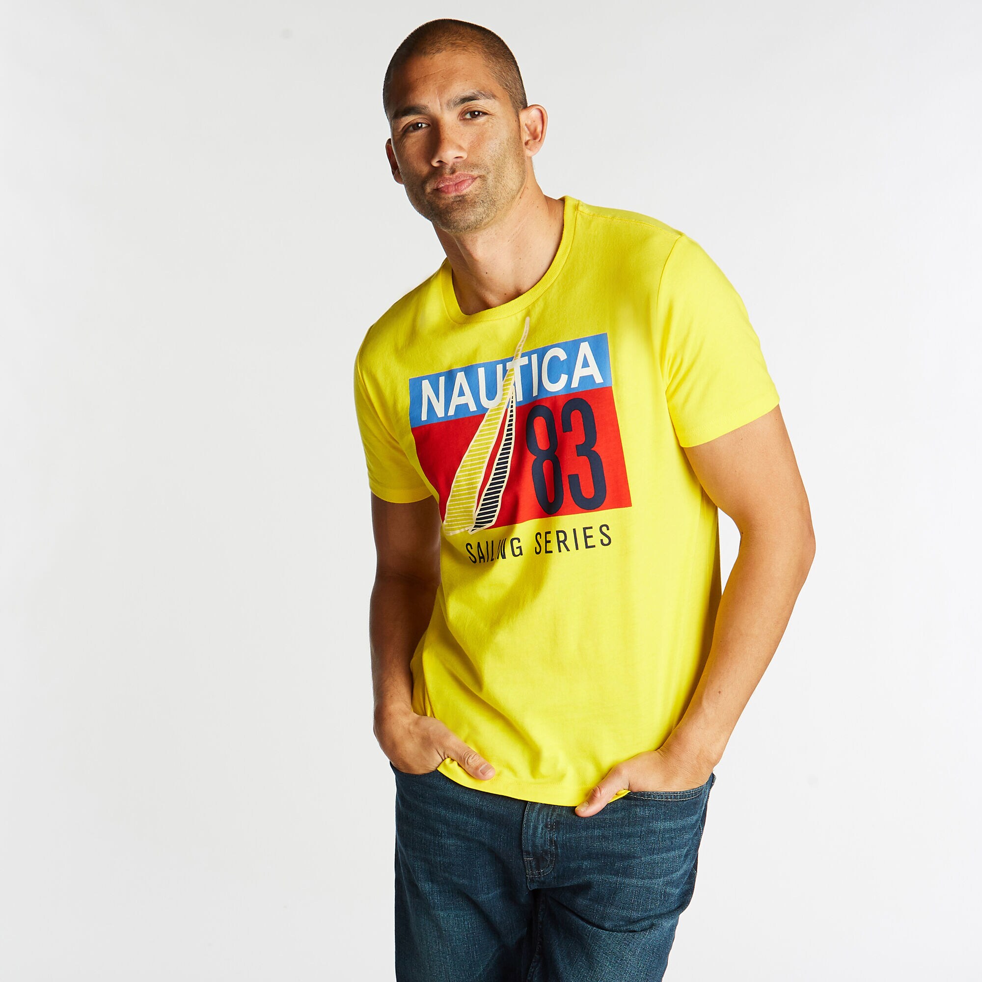 SAILING SERIES GRAPHIC T-SHIRT,Yellow Zest,large