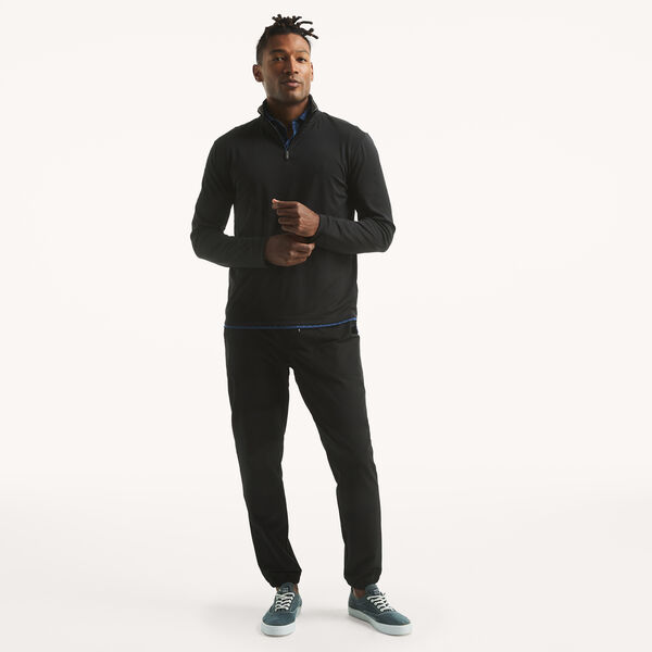 Textured Interlock Quarter-Zip Pullover Sweatshirt