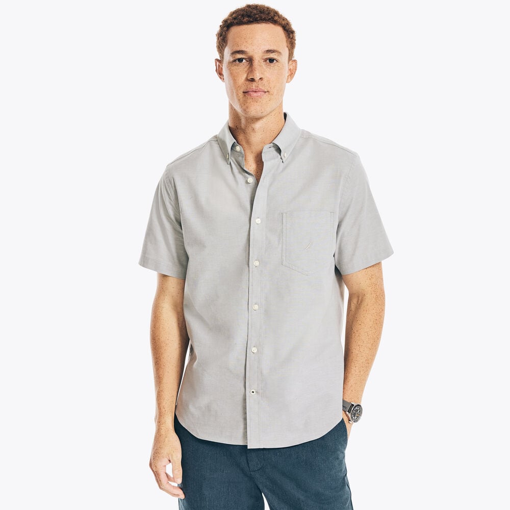 SHORT-SLEEVE OXFORD SHIRT,Jade Forest Heather,large