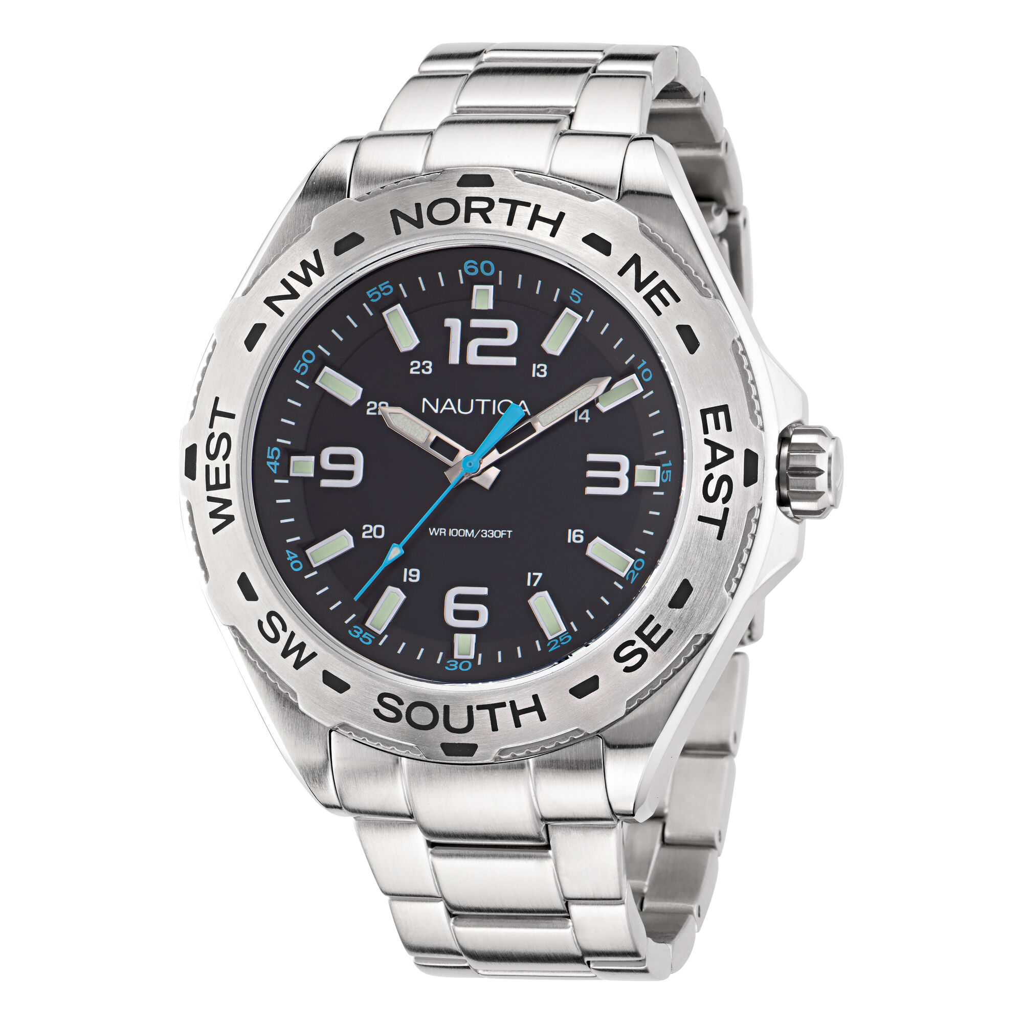Clearwater Beach Recycled Stainless Steel 3-Hand Watch,Multi,large