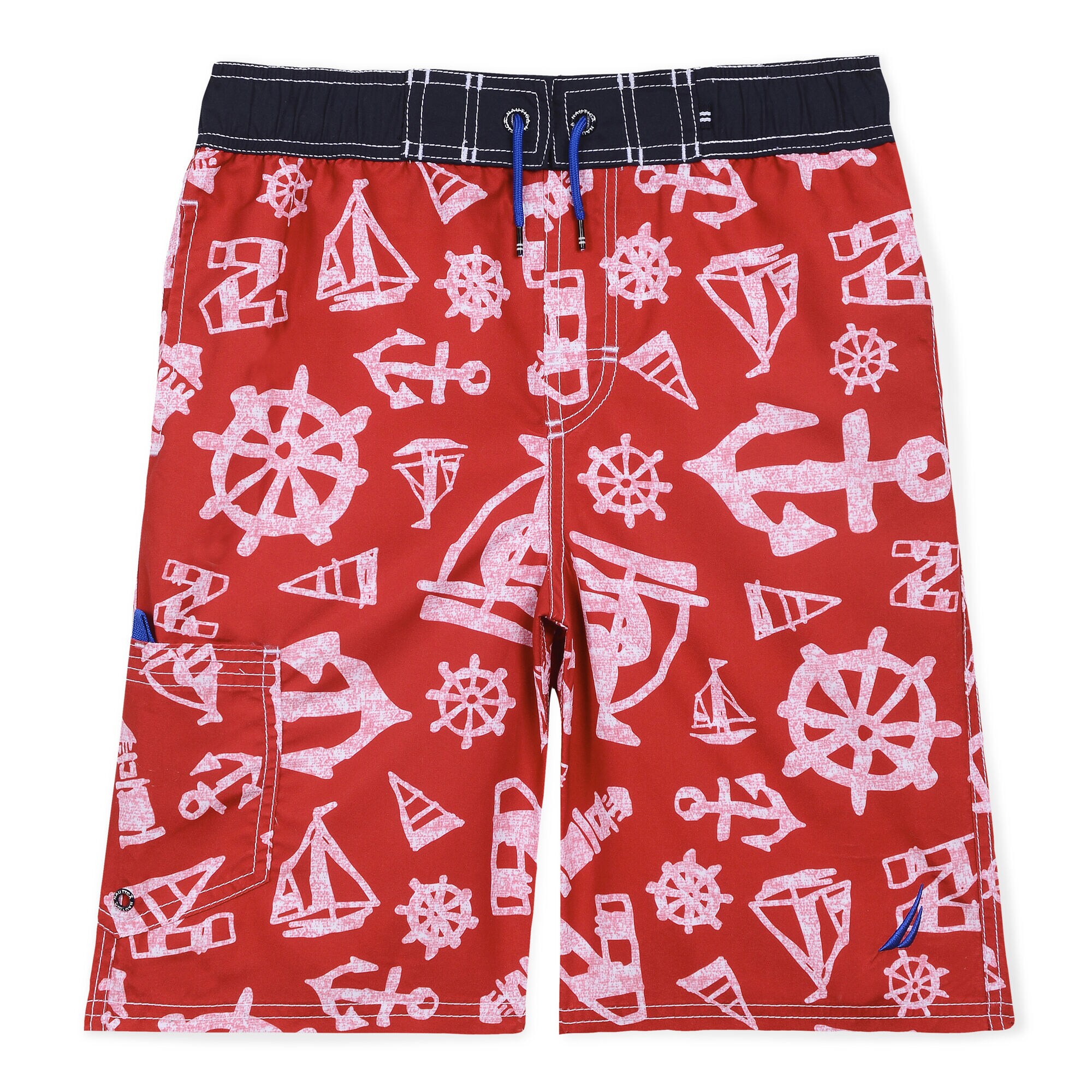 Boys' Nick Print Swim Trunks,Melonberry,large