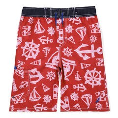 Boys' Nick Print Swim Trunks,Melonberry,large