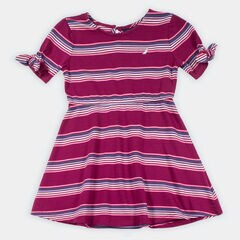 GIRLS' STRIPED DRESS (8-20),Parfait Pink,large