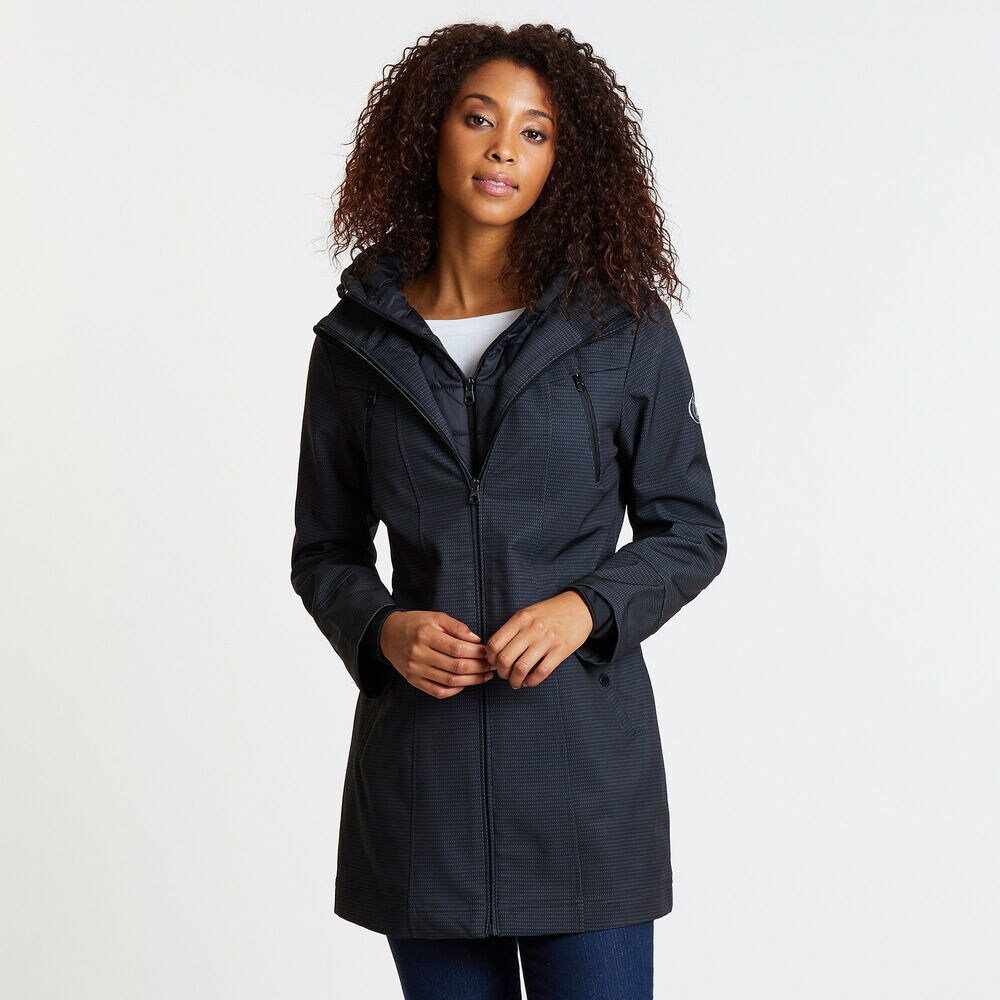 Softshell Jacket with Marshmallow Bib,Moon Rock,large