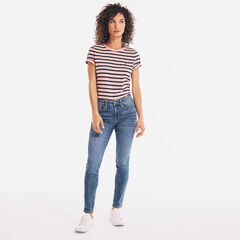 NAUTICA JEANS CO. TRUE FLEX MID-RISE SKINNY DENIM,Classic Hookline Wash,large