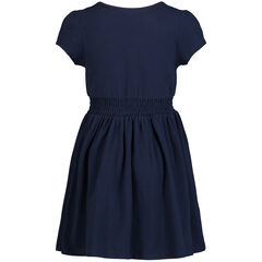 Girls' Smocked Waist Dress (7-16),Navy,large