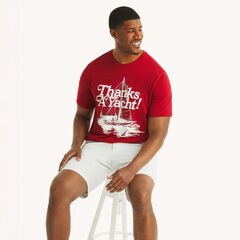 Big & Tall Thanks A Yacht Graphic T-Shirt,Nautica Red,large