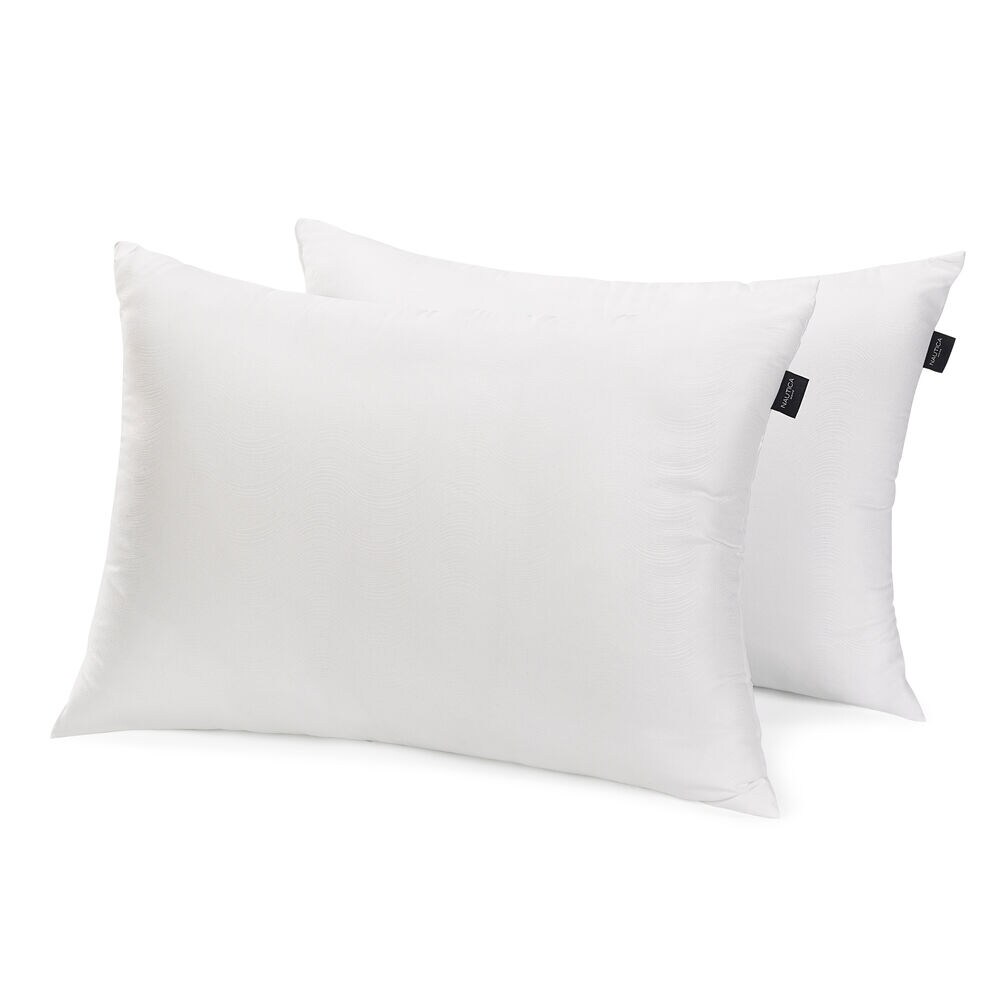 Embossed Ocean Waves King 2pc Pillows,Antique White Wash,large
