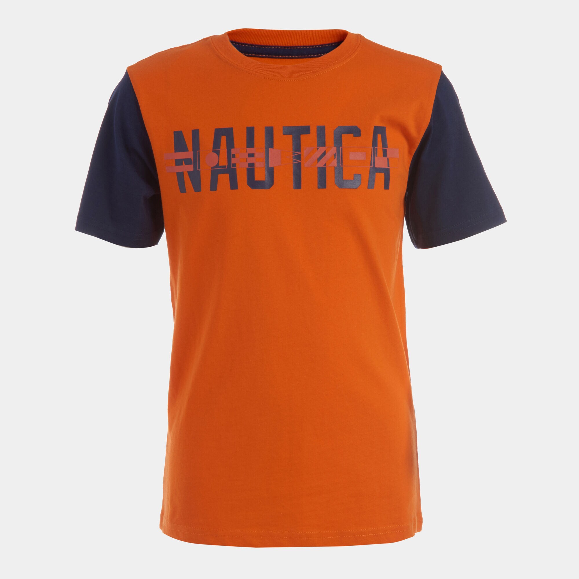 BOYS' COLORBLOCK SLEEVE GRAPHIC T-SHIRT (8-20),Coral Resort,large