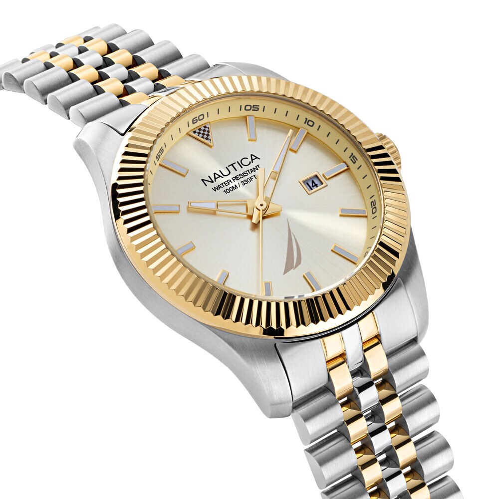 STAINLESS STEEL 3-HAND WATCH,Multi,large