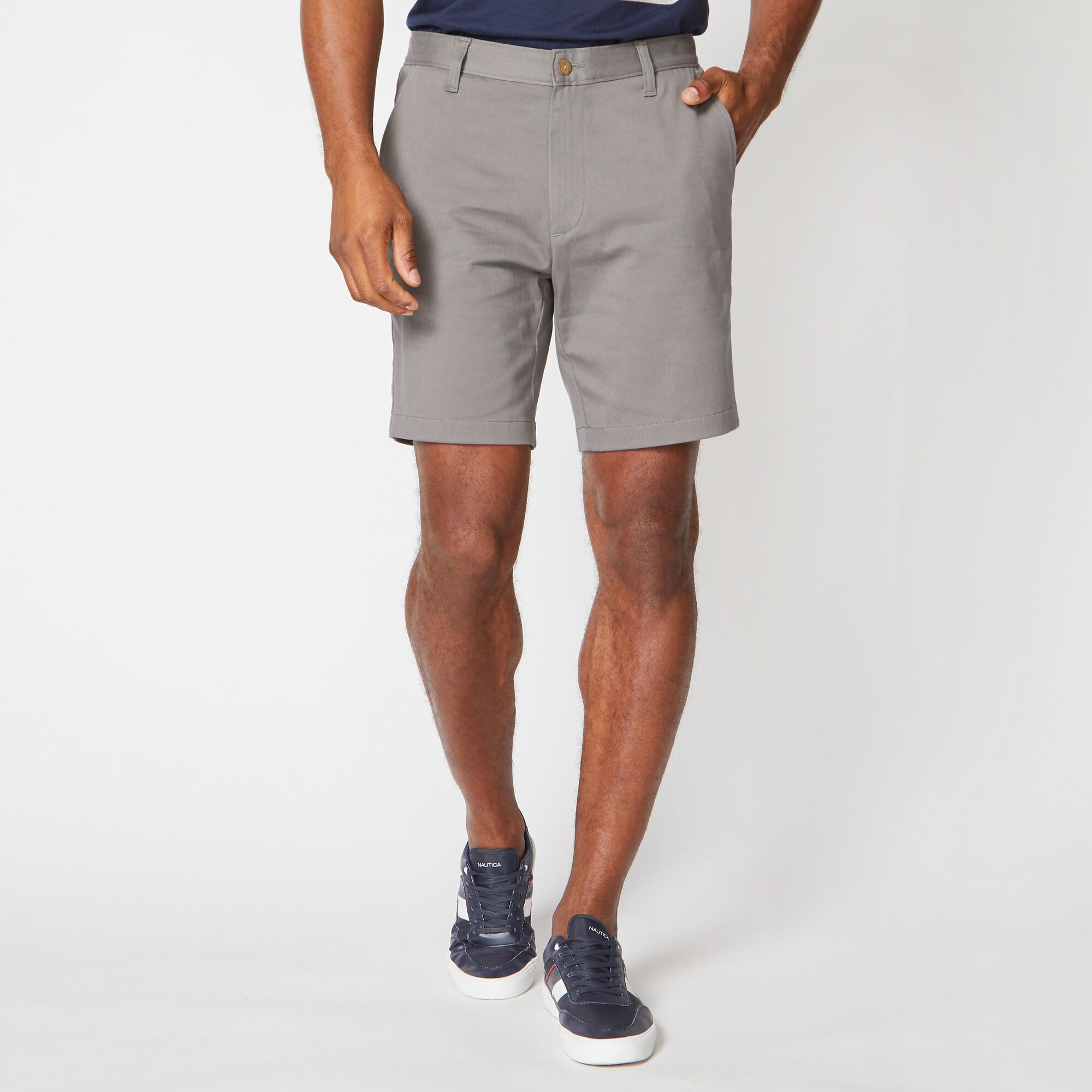 8.5" STRETCH-TWILL SHORT,Pewter Grey,large