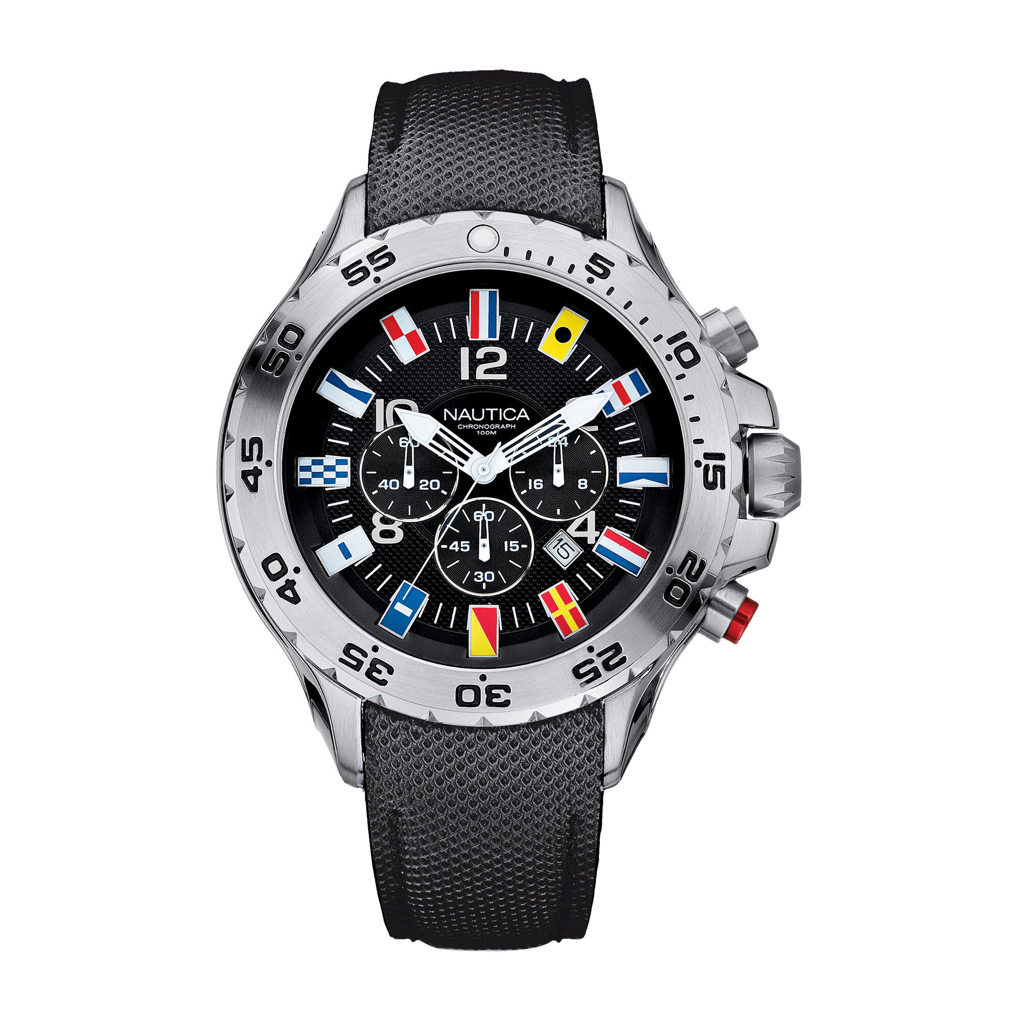 NST Flag Chronograph Watch - Black,Multi,large