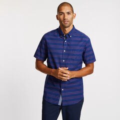 Short Sleeve Classic Fit Horizontal Stripe Shirt,J Navy,large