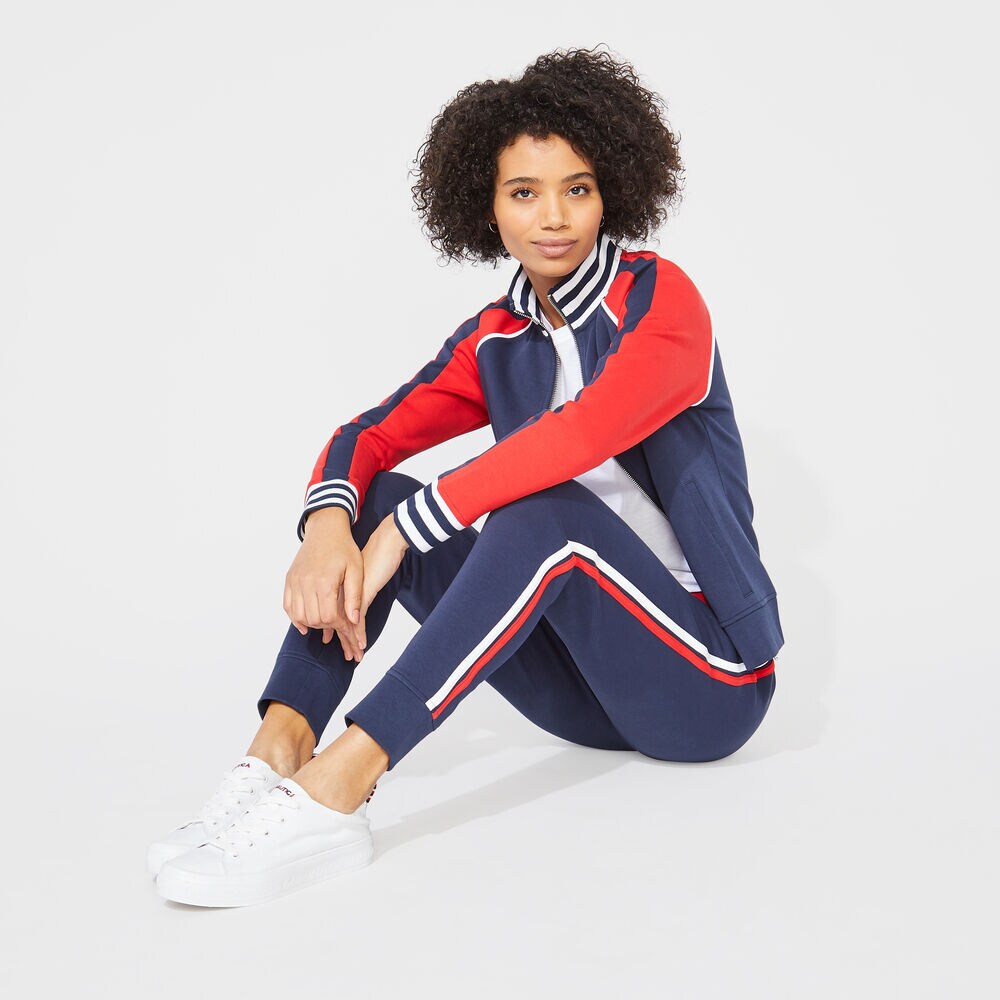 COLORBLOCK GRAPHIC ZIP SWEATSHIRT,Stellar Blue Heather,large