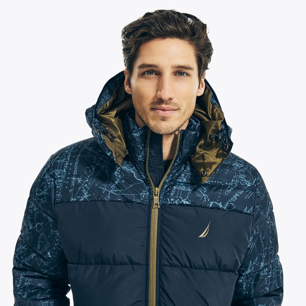 COLORBLOCK TEMPASPHERE PUFFER,Navy,large