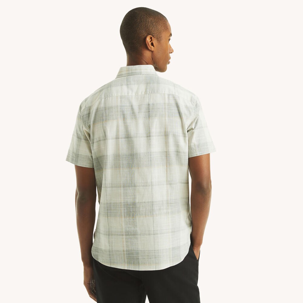Plaid Short-Sleeve Shirt,Sail White,large