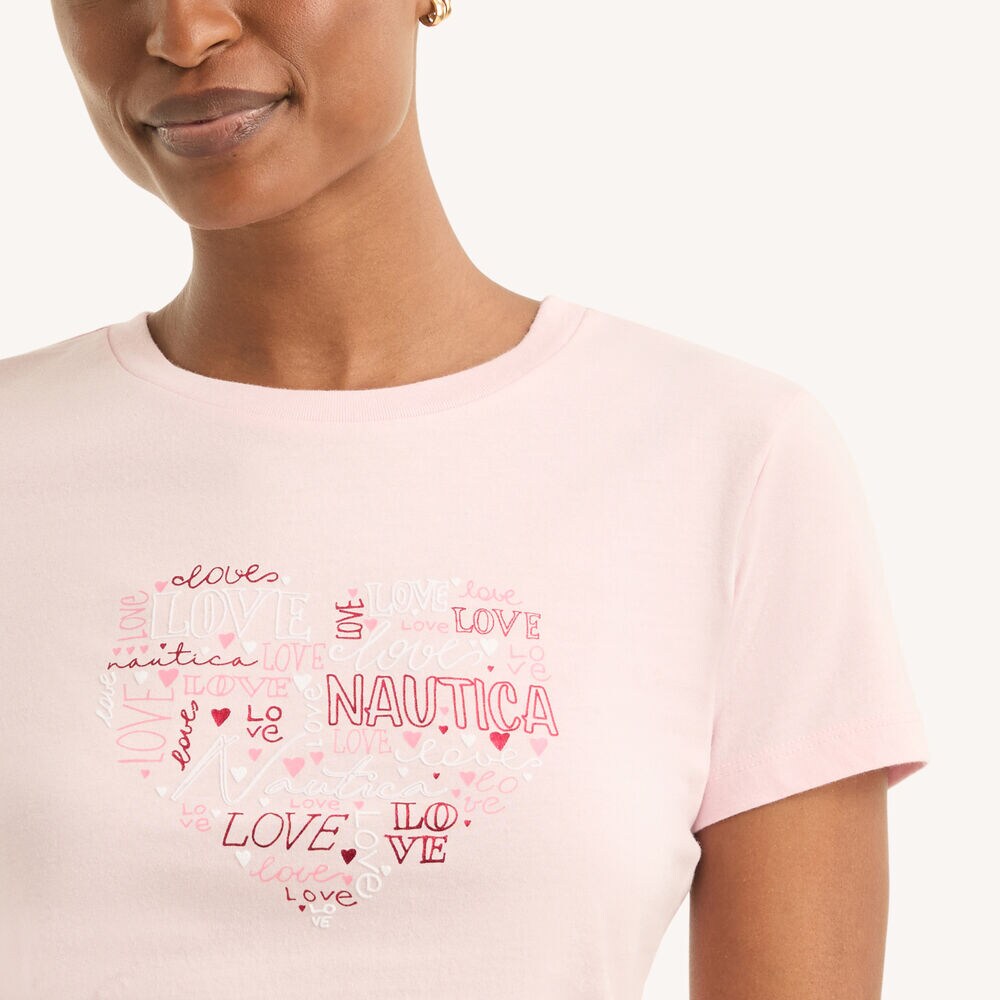 Love Foil Graphic T-Shirt,Pale Orchid,large
