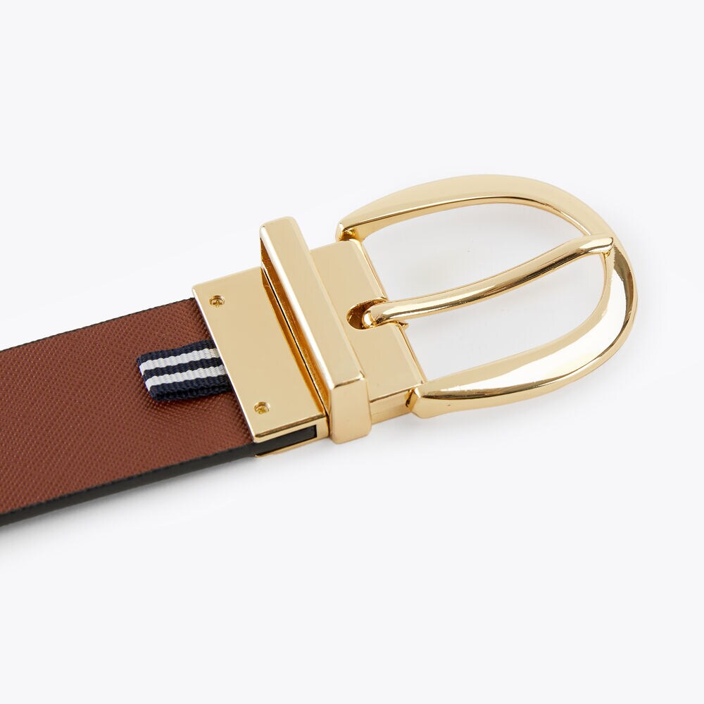 Reversible Leather Belt,Charcoal Blue Heather,large