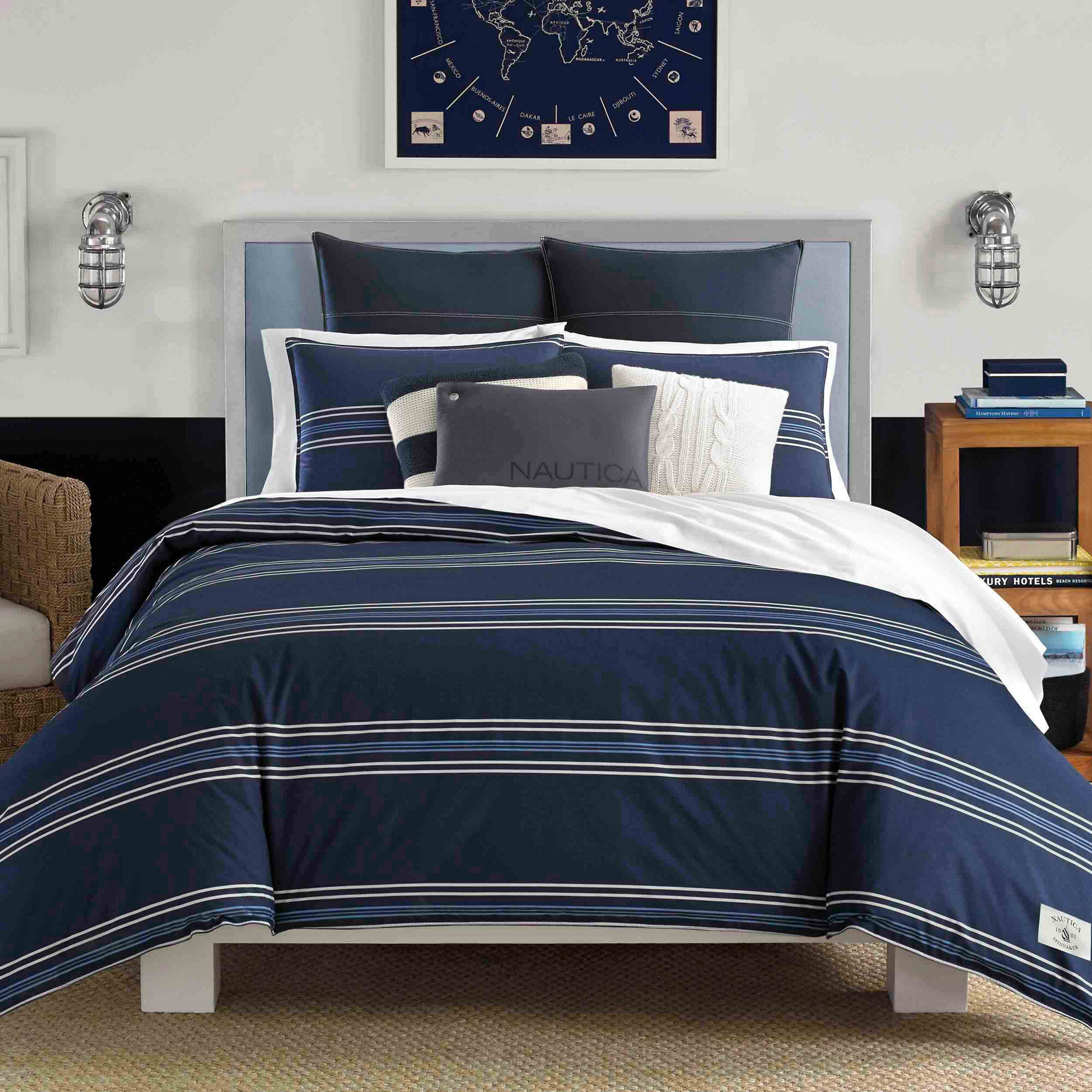 Acton Comforter Set,Navy,large