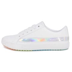 RAINBOW IRIDESCENT STRIPE LOGO SNEAKER,Antique White Wash,large