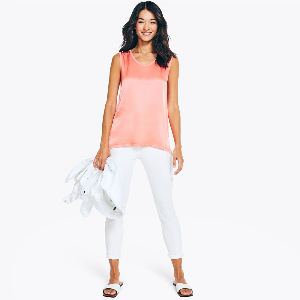 SATIN TANK TOP,Pale Coral,large