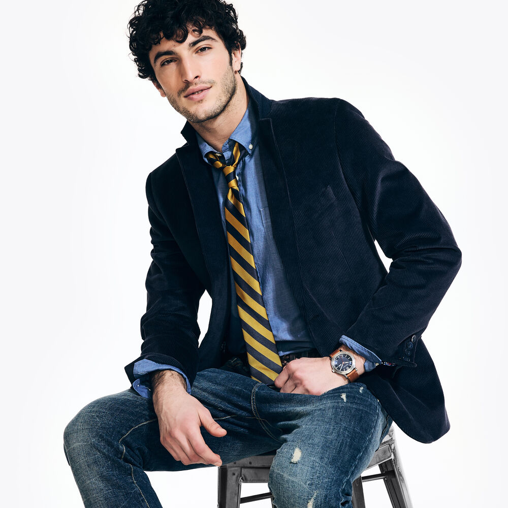 Corduroy Blazer,Navy,large